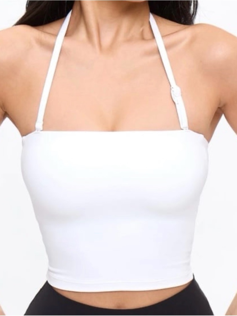 Buffbunny White Halter Tube Crop Top